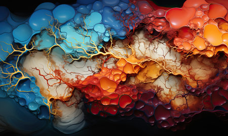 Creative of shiny elegant colorful and luxury wave elements with shiny lines on abstract background.の素材