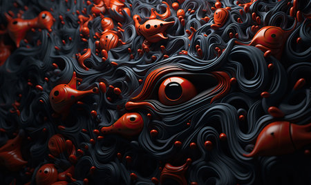 Creative dark background with a pronounced structure.の素材
