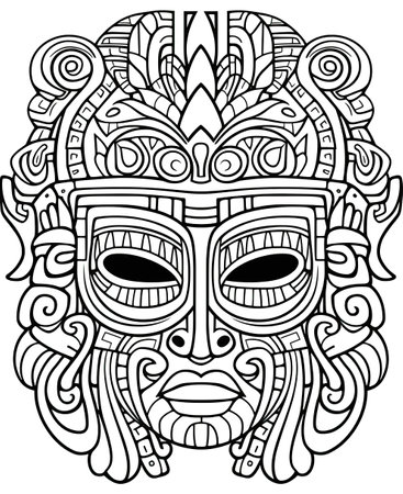 Mandala, black and white illustration for coloring mask. Selective soft focus.の素材