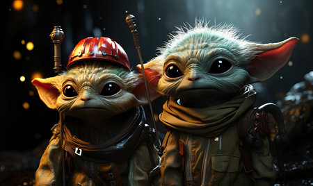 Fictional creatures of unknown planets of the galaxy. Selective soft focus.の素材