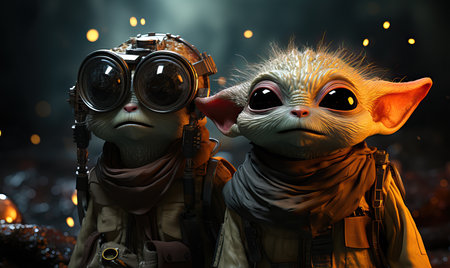 Fictional creatures of unknown planets of the galaxy. Selective soft focus.の素材