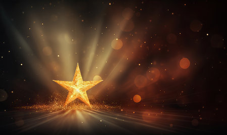 Abstract Christmas star on a blurred background. Selective soft focus.の素材