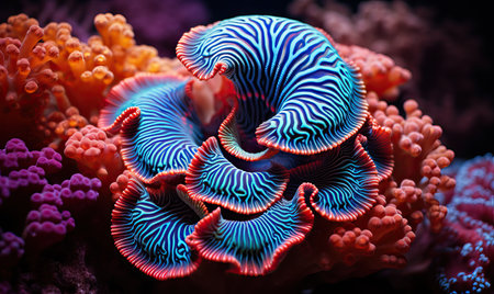 Creative colorful corals closeup underwater.の素材