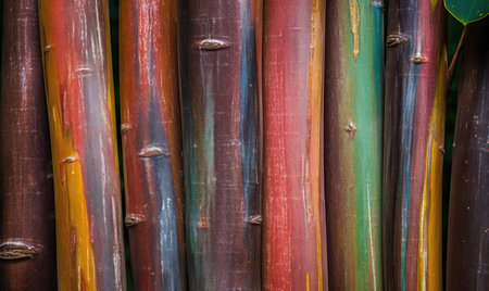Texture background of a large rainbow eucalyptus tree.の素材