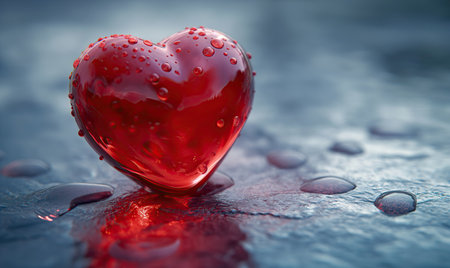 Greeting card, creative heart on abstract background. Selective soft focusの素材
