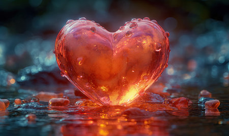 Greeting card, creative heart on abstract background. Selective soft focusの素材