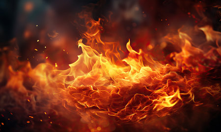 Abstract background with fire effect full frame.の素材