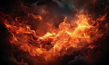 Abstract background with fire effect full frame.の素材