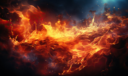 Abstract background with fire effect full frame.の素材