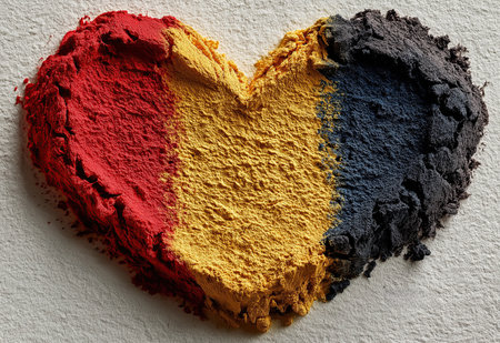 Heart with abstract texture on white background.の素材