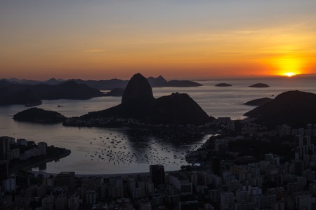 Sunrise Morro Dona Marta, Rio de Janeiro, Brazilの写真素材