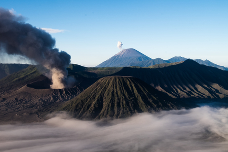 Beautiful Active Volcano Mount Bromo - Java, Indonesiaの写真素材