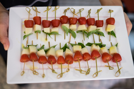 Plate of caprese salad being served in Rio de Janeiro, Brazil