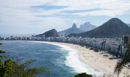 Copacabana Beach viewed from Forte do Leme, Rio de Janeiro, Brazilの写真素材