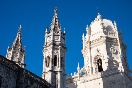 Beautiful architecture details in Jeronimos monastery, Lisbon, Portugalのeditorial素材