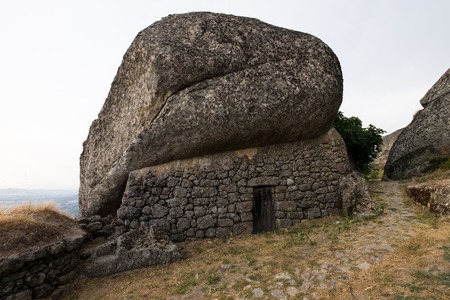 Beautiful medieval historical village of Monsanto Portugal top of the hillの写真素材