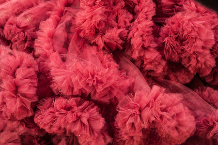 closeup of a pink tulle background close upの写真素材