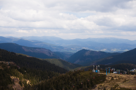 ski lift in the mountains Horizontal imageの写真素材
