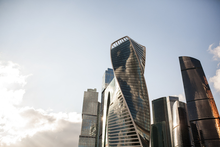 Moscow city view of skyscrapers moscow international business center with cloud skyの写真素材