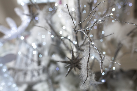 new yeaÐº white  light ant toys background in interiorの写真素材