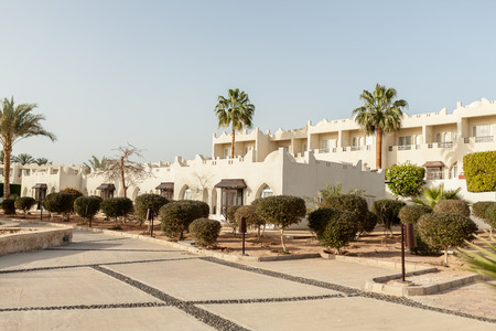 tropical luxury resort hotel Arab architecture with palm Summer timeのeditorial素材