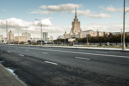 View of the radisson royal hotel hotel ukraine from the ukrainian boulevard in moscow russiaのeditorial素材