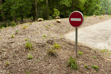 Do not enter sign on rural road horizontal imageの写真素材