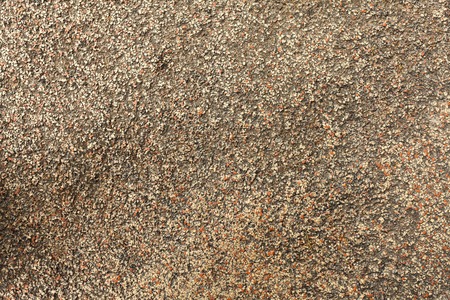 Pebble stone floor tile seamless background. Cement mixed gravel pebble stone floor texture. Wet round pebble stone rock floor in dramatic lightingの写真素材