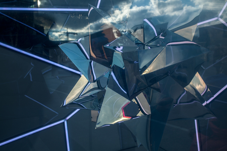 abstract transparent reflection background with color lineの写真素材