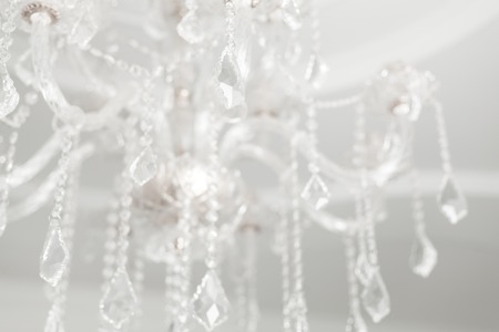 Chrystal chandelier close-up. Glamour background with copy spaceの写真素材