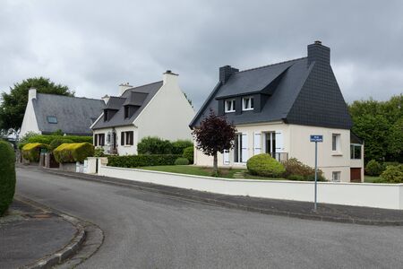 Brest, France, 31 May 2018. Rural storey house exteriour, summer outdoorsのeditorial素材