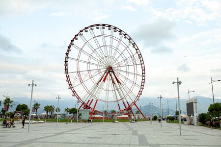 Batumi, GEorgia - 29 August 2018: Ferris wheel. In recent years Batumi is a lot of modern construction for tourism developmentのeditorial素材