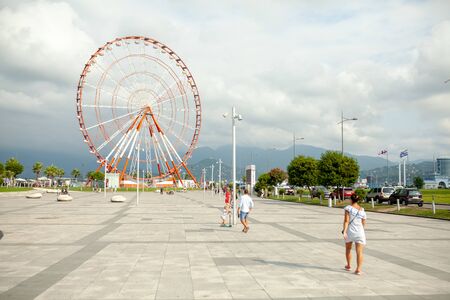 Batumi, GEorgia - 29 August 2018: Ferris wheel. In recent years Batumi is a lot of modern construction for tourism developmentのeditorial素材