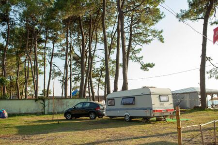 Georgia, Ureki August 2018 Black Sand Black camping Summer Eveningのeditorial素材
