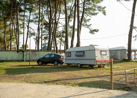 Georgia, Ureki August 2018 Black Sand Black camping Summer Eveningのeditorial素材