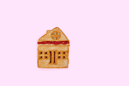 Mortgage house concept. Sweet dessert. Investment insurance business. Sweet background. Property family home insurance protection.の写真素材
