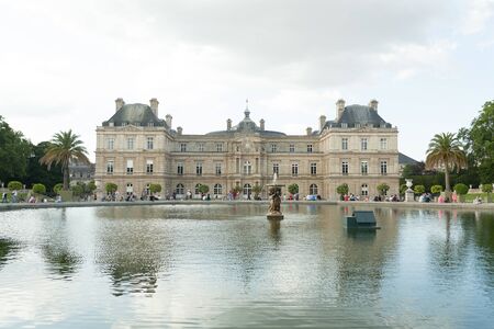 Paris France 02 June 2018: View of the Luxembourg palace, inside the public garden of the same name, one of the largest in Parisのeditorial素材