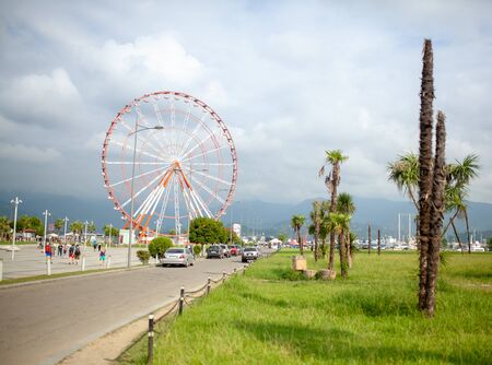 Batumi, GEorgia - 29 August 2018: Ferris wheel. In recent years Batumi is a lot of modern construction for tourism developmentのeditorial素材