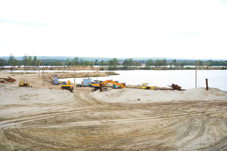 Sand quarry mining industry equipment excavator tractor