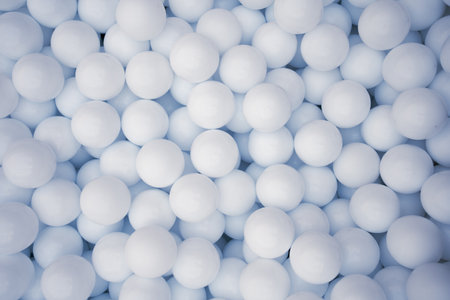 Many blue plastic balls for dry pool in amusement parkの写真素材