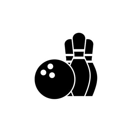Bowling icon vector. bowling ball and pin icon. bowling pinsのイラスト素材