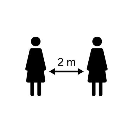 Social distance icon vector. social distancing icon. self quarantine signのイラスト素材