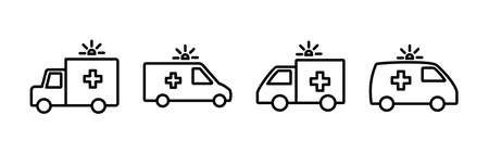 Ambulance icon vector. ambulance truck icon vector. ambulance carのイラスト素材