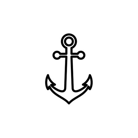 Anchor icon vector. Anchor marine icon.のイラスト素材