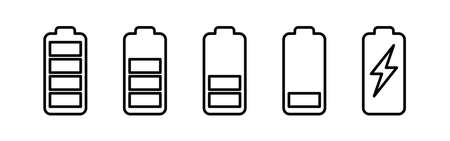 Battery vector icon. battery charge level. battery Charging iconのイラスト素材
