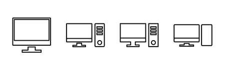 Computer icon vector. computer monitor icon vector.のイラスト素材