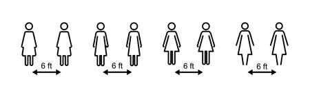 Social distancing icon. social distance icon. self quarantine signのイラスト素材