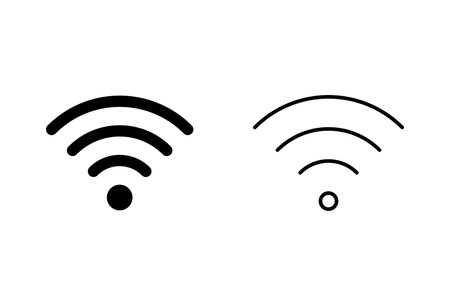 Wifi icon set. signal vector icon. Wireless  icon vectorのイラスト素材