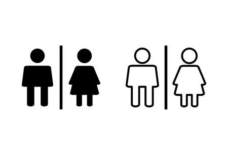Toilet icon set. restrooms icon vector. bathroom sign. wc, lavatory