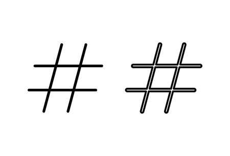 Hashtag icon set. hashtag symbolのイラスト素材